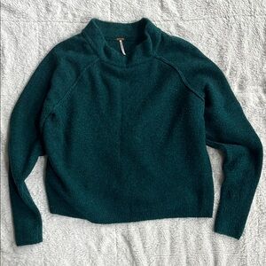 Free People Mock Neck Green Sweater